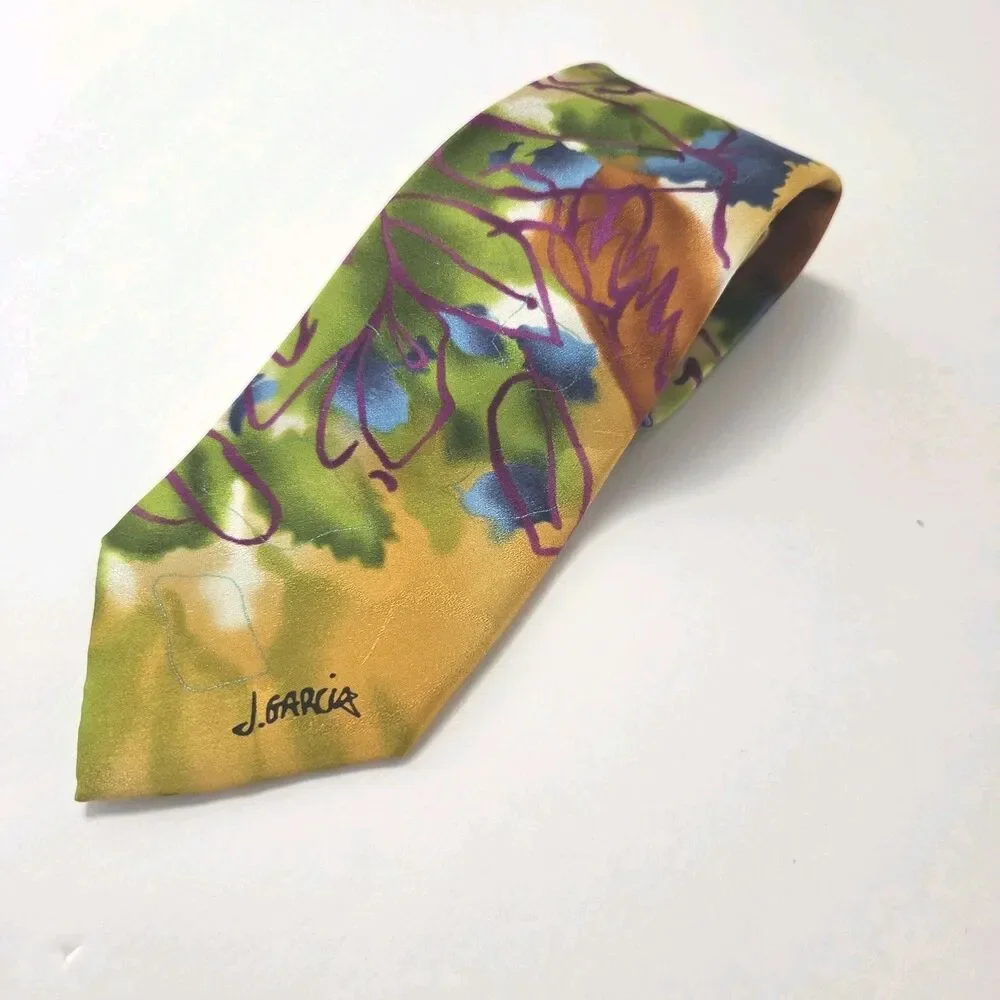 J. Garcia Banyan Tree II Watercolor Collection Artist Proof No. 6 100% Silk Tie